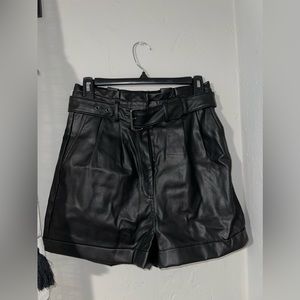 Express Leather High Waisted Shorts. Size 4